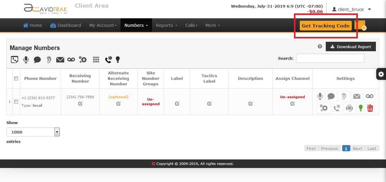 Screenshot of an AvidTrak Forwarding setup