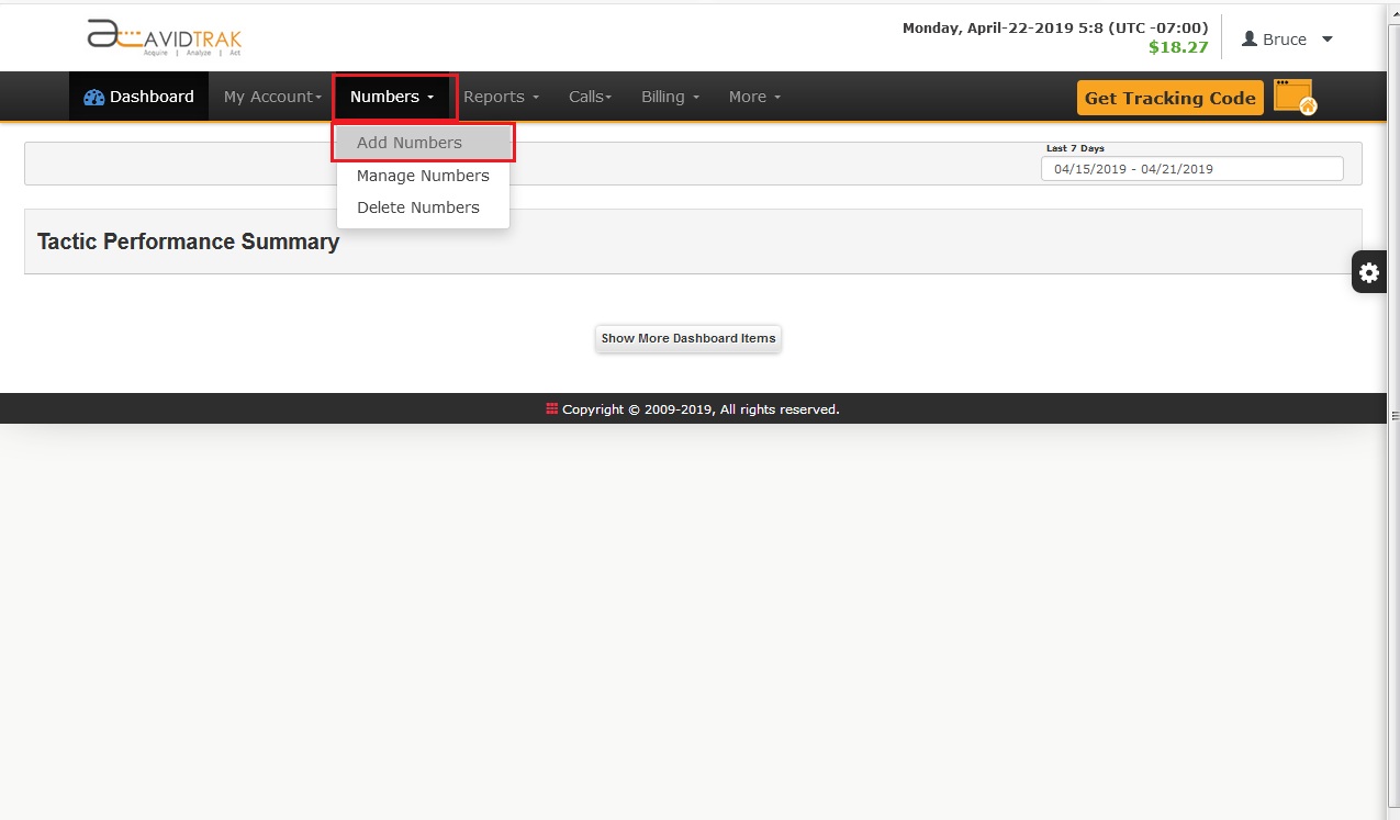 AvidTrak User Interface Ordering New Numbers