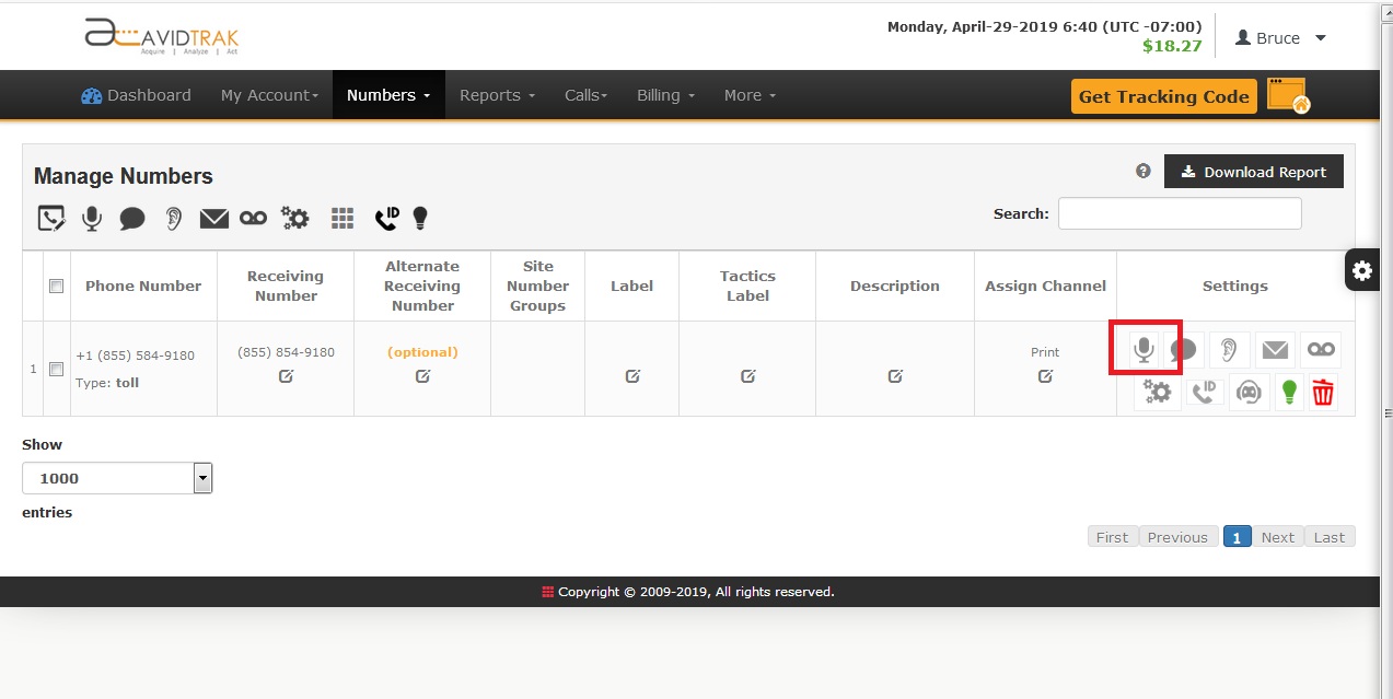 New Static Call Tracking Number Configuration before Use