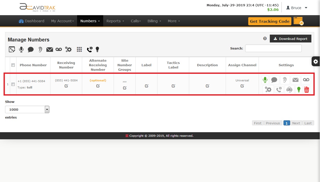 Assign Marketing channels to call tracking numbers 20