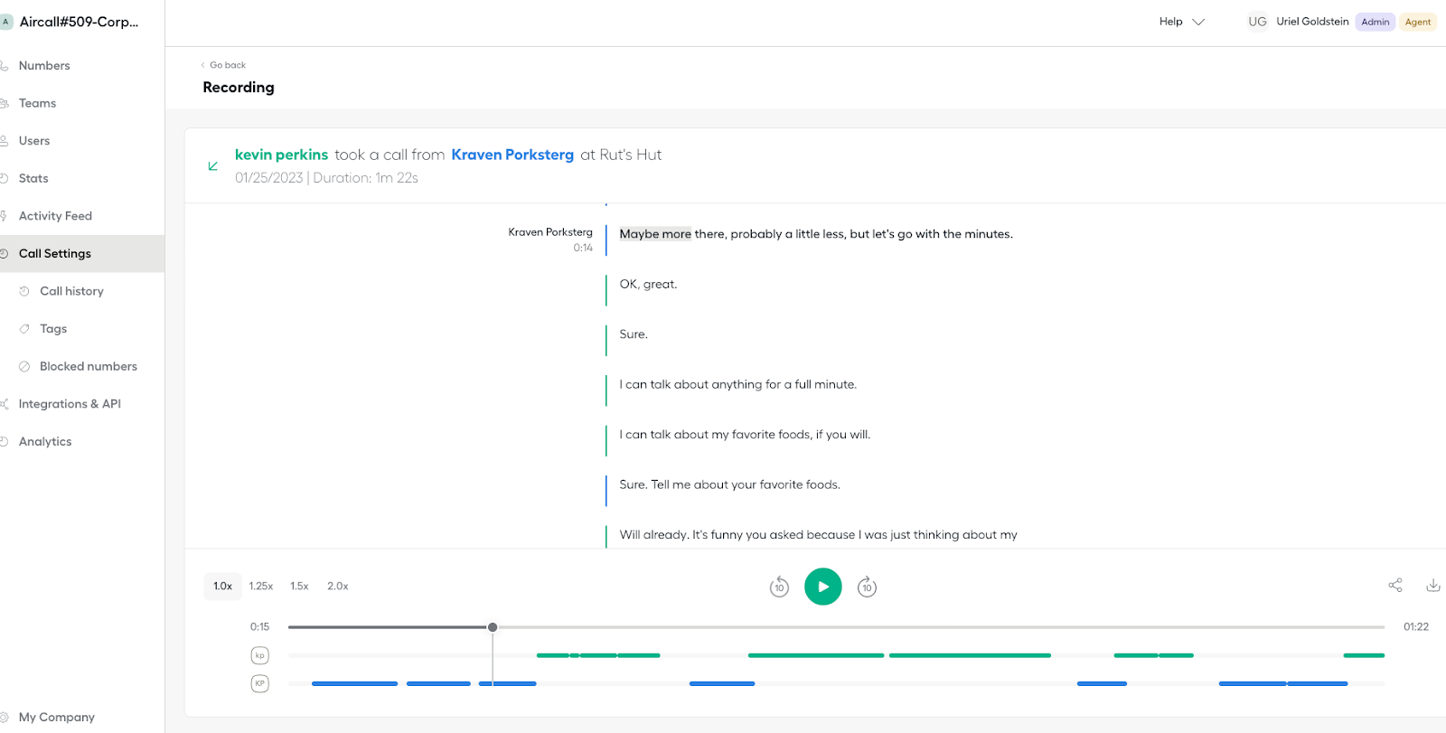 Voice Calls Transcription