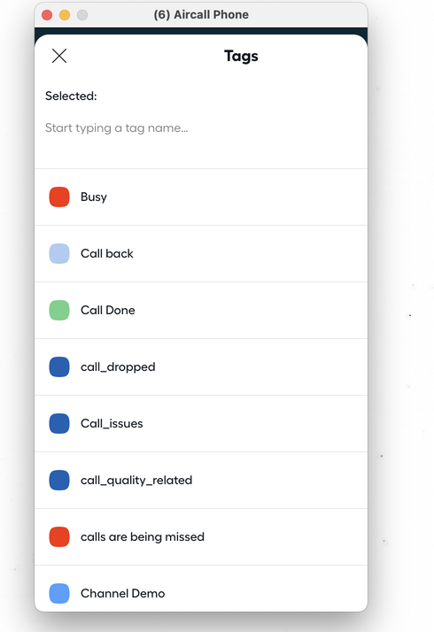 Manual Tagging and Call Notes