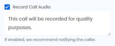 Call recording