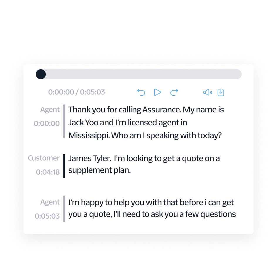Real-time Call Transcriptions