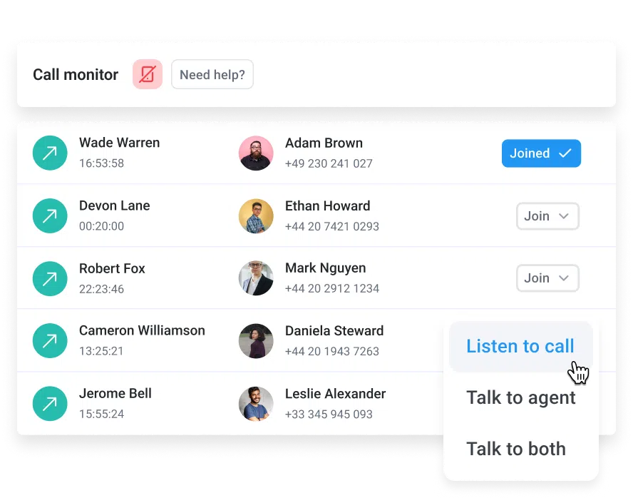 Call Monitoring & Whisper