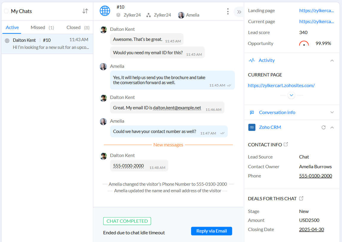 Lead management in Zoho