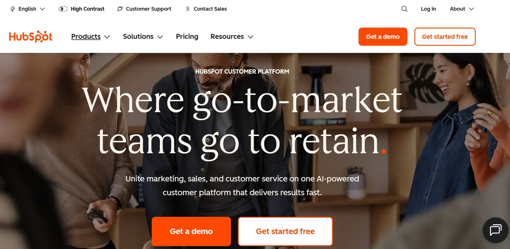 HubSpot's website