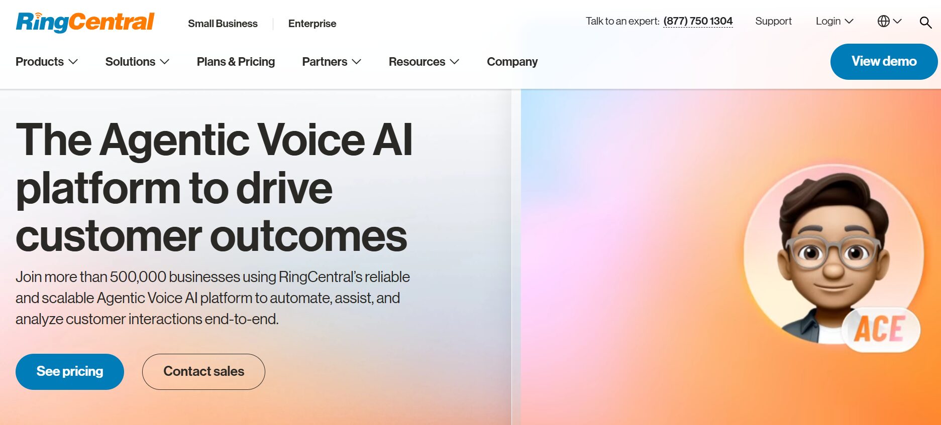 RingCentral's website